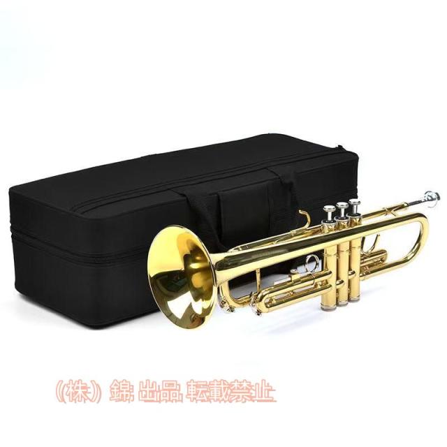 トランペット 初心者入門セット Bb調 管楽器 株式会社錦 真鍮製 金メッキ仕上 げ