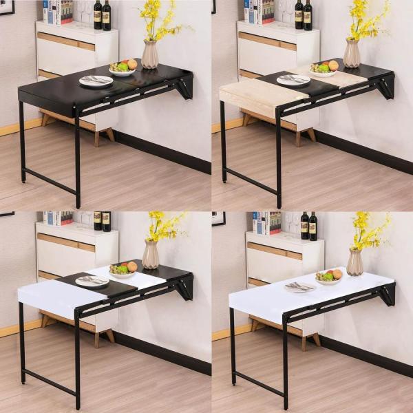 折りたたみ式ダイニングテーブル ドロップリーフダイニングテーブル 収納家具　黒 Amazon｜ドロップリーフダイニングテーブル、折りたたみ式ダイニング