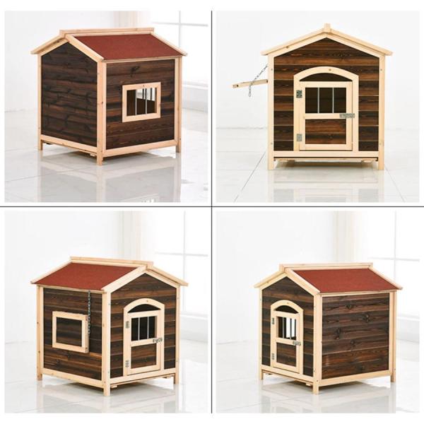 犬小屋 屋外用 大型 犬屋根付き 室内 犬ハウス 木目調 家具コーナー 通気