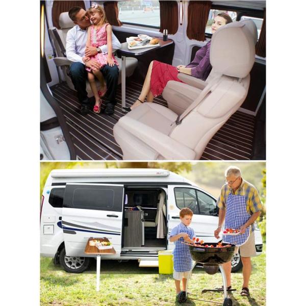キャンピングカ用のダイニングテブル2カップスロット付き丸型RVテブルキャンピングカボトキャラバンバン株式会社錦キャンピングカ用家具インテリア39.5×79.5c