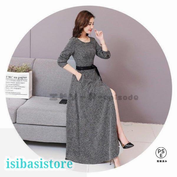 パーティードレス結婚式40代30代ロング袖あり長袖韓国風大きいサイズ