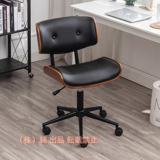 オフィスチェア デスクチェア 約幅55cm キャメル 丸型 合皮 スチール キャスター付き 回転式 昇降チェア リビング ダイニング〔代引不可〕