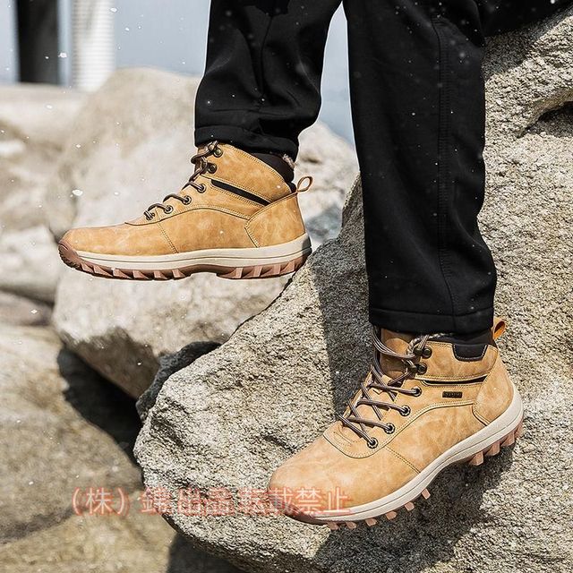 スノーブーツスノーシューズメンズ大きいサイズ防水登山靴ショートブーツ裏ボア株式会社錦防寒暖かいウィンターブーツおしゃれ冬用雪靴綿靴滑り止め