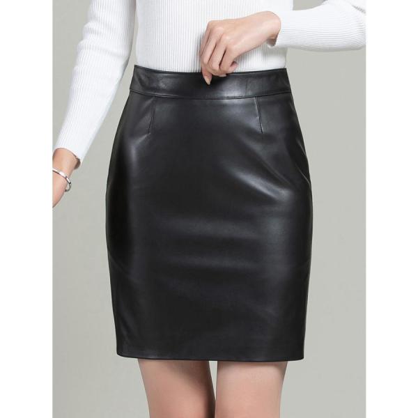 スカート ミニ丈革スカート ラムレザー タイトスカート スカート