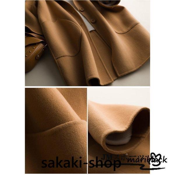 上品ハーフコート ウール100% リバーコート ダブルフェイスコート 一枚