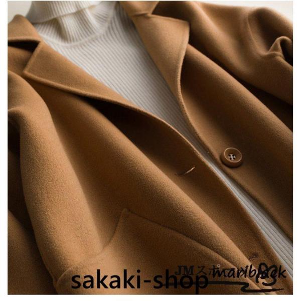 上品ハーフコート ウール100% リバーコート ダブルフェイスコート 一枚