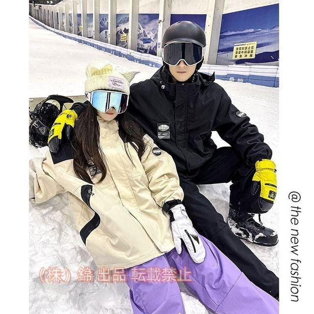 レディース 冬用 防風 スノーボードウェア 上下セット スキースーツ カップル メンズ スノボーウェア 厚手 株式会社錦 中綿 スノーボード 撥水加工 パンツ 冬