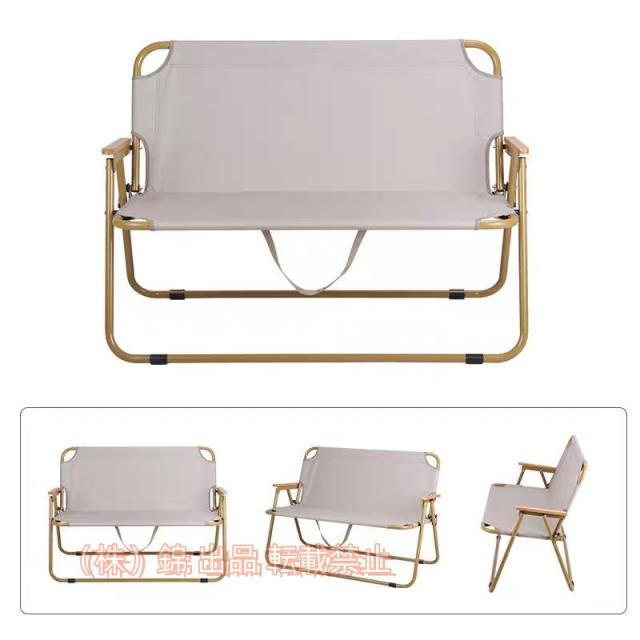 ダブル屋外キャンプチェア特大の2人用折りたたみアームチェアガーデンパティオビーチ用のリラックスチェア錦全天候型の安定した耐久性のある2人用チェアベ