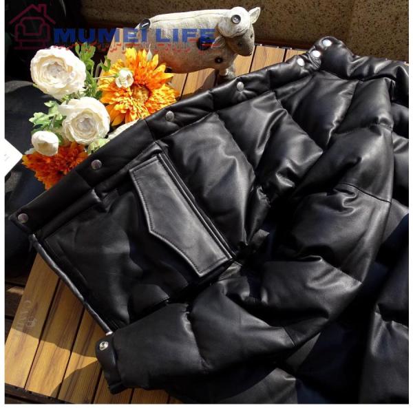 高級感満載！防寒良品☆レザーダウンジャケット イタリアンレザー 株式会社錦 ダウンジャケット牛革 ブラック 新入荷☆防寒良品☆レザーダウンジャケット株式会社錦 イタリアン