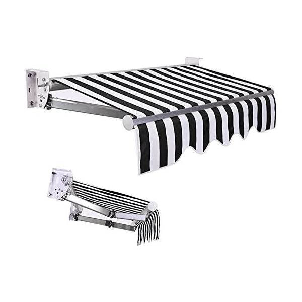 オーニングシェード日除けシェード，DIYキットパティオ手動格納式キャノピーオーニングアンチUVおよび防水折錦アウトドアオーニングアルミ合金サン3*1.5m