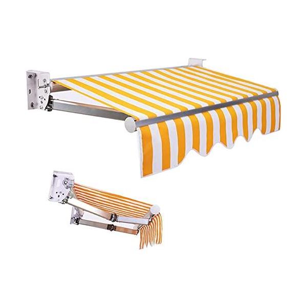 オーニングシェード日除けシェード，DIYキットパティオ手動格納式キャノピーオーニングアンチUVおよび防水折錦アウトドアオーニングアルミ合金サン3*1.5m