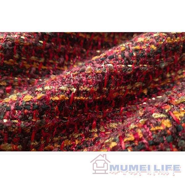 ノーカラージャケット　ショートジャケット　ツイード　レッド系　株式会社錦 カジュアル　セレモニー　結婚式　大きいサイズ有り２XL　ほっそり効果大 ノーカラージャケット ショートジャケット ツイード レッド系 株式会社