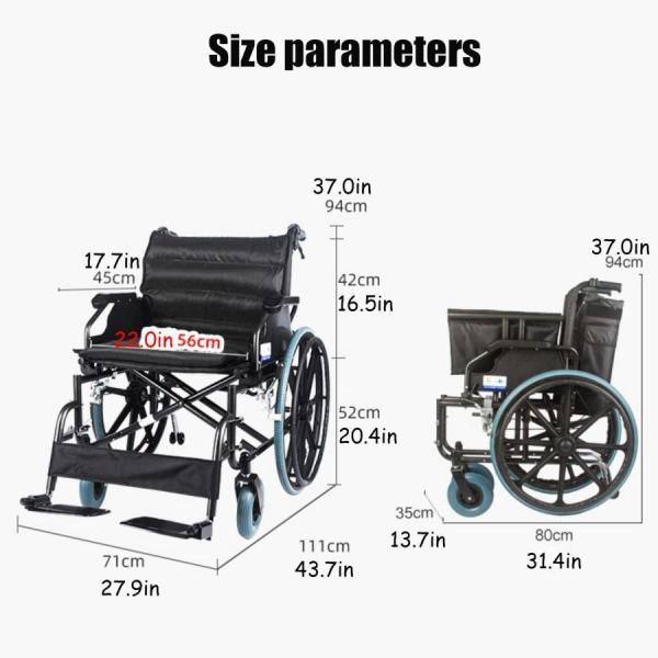 頑丈なエクストラワイド車椅子、22インチのシート幅、快適な折りたたみ、軽量、拡大および拡大された高齢者車椅子、耐荷重150KG A 頑丈なエクストラワイド車椅子、22インチのシート幅、株式会社錦 快適