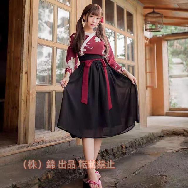 コスチューム 浴衣 着物 浴衣 袴 はかま 和服 スカート ドレス 巫女 和風 ミニ ミニスカート 株式会社錦 レディース 和装 巫女さん セット