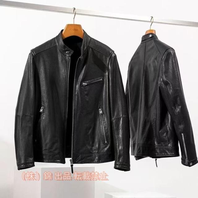 革ジャン 本革 ジャケット メンズ ビジネス フライトジャケット バイク ライダースジャケット カジュアル  株式会社錦 通勤 レザーコート 防寒 防風