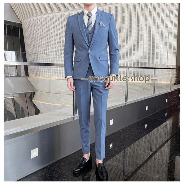 紳士服 メンズ スーツセット 3点セット セットアップ フォーマル ワン