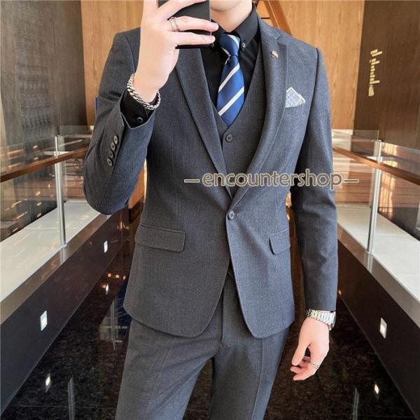 紳士服 メンズ スーツセット 3点セット セットアップ フォーマル ワン