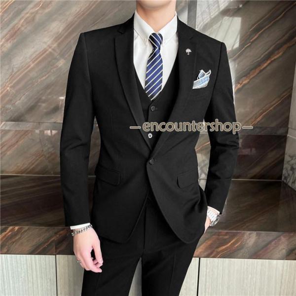 紳士服 メンズ スーツセット 3点セット セットアップ フォーマル ワン