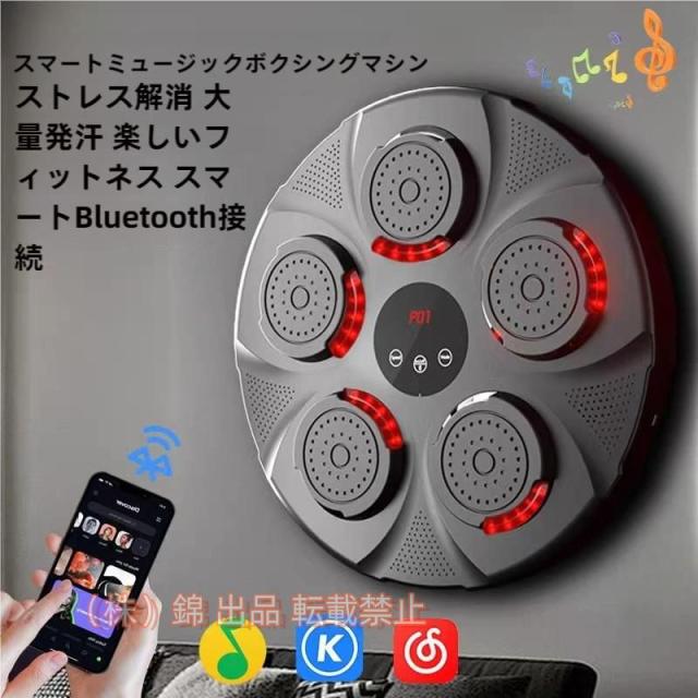 ミュージックボクシングマシンボクシングウォールターゲットマシンLEDディスプレイカウンターとBluetoothセンサー付き錦ボクシンググローブ付きボクシングト