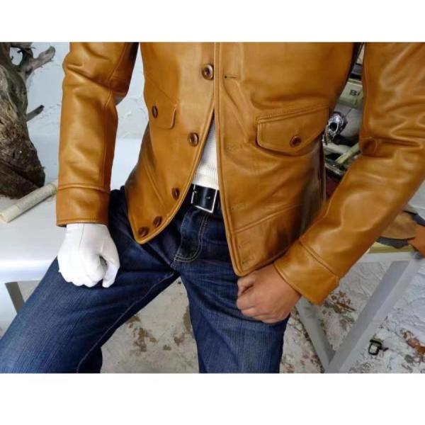 超人気☆カウハイド 復刻20's A-1タイプ コサックジャケット キャメル