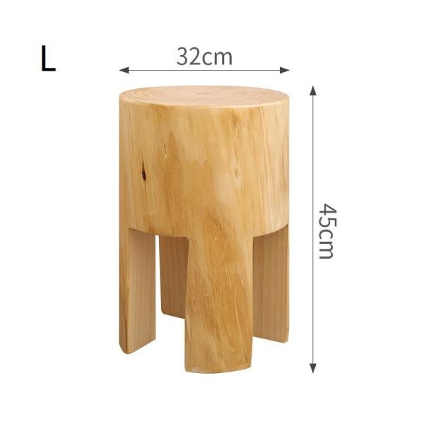 スツールリビングルーム 無垢材 サイドいくつかの丸い 低 丸太の桟橋