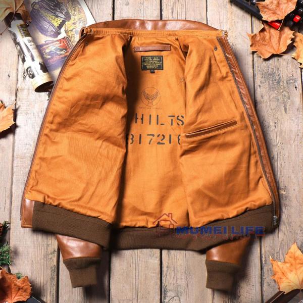 》グレートエスケープa2フライトスーツジャケットのパットンバージョン株式会社錦 ワックス加工牛革アメリカンレトロメンズラペルレザージャケットショート《