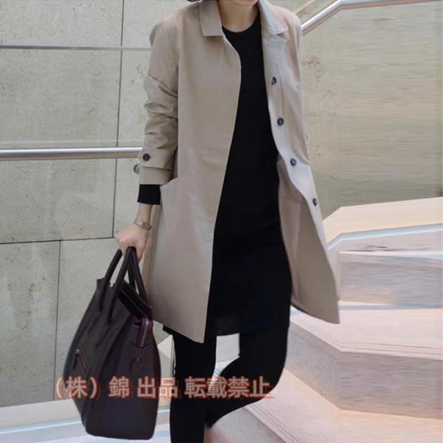 ステンカラーコート　防寒　暖かい　トレンチコート　長袖　ベージュ　通勤通学　お出かけ　ハーフコート株式会社錦　お出かけ女子会20代30代40代50代60代