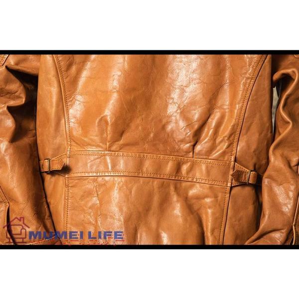 高級感満載！カウハイド 復刻40's アビエイタースタイル レザージャケット ライトブラウン 株式会社錦ライダース タンニンなめし 牛革 高級感満載！カウハイド 復刻40's アビエイタースタイル レザー