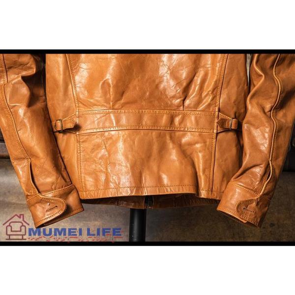 上質 メンズ レザー ジャケット カウハイド 牛革 復刻40's