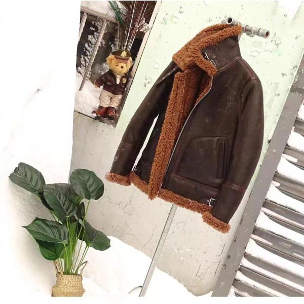 3 ムートン フライトジャケット テディレッドブラウン ボマー ボンバー ラム 株式会社錦羊革 3 ムートン フライトジャケット テディレッドブラウン ボマー ボンバー