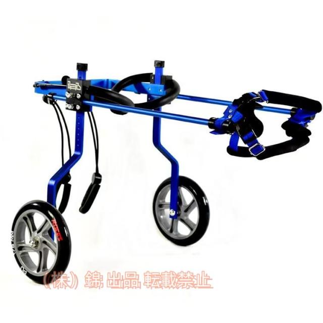アジャスタブル ブルーの2輪の犬用車いす株式会社錦大型犬用XXL-3サイズ，高さ60-75cm 、長さ35-45cm、幅25-32cm、体重35-60Kg