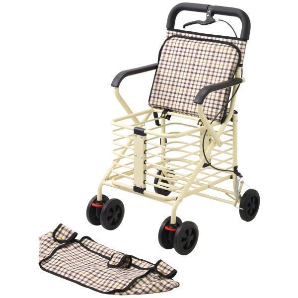 手押し車 シルバーカー 折りたたみ 手押し車 歩行補助 補助具 ブレーキ付き 収納 買い物 ショッピングカート 座れる 高齢者 座面付き 錦 杖代わりカート