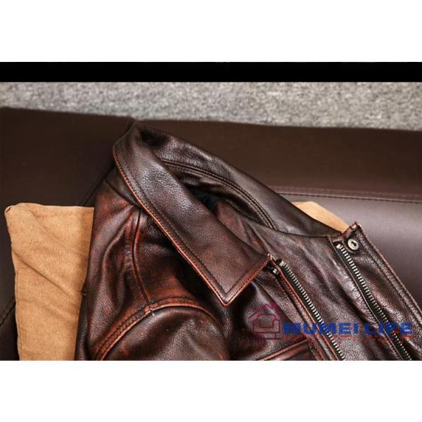 新品推薦☆アメカジ ダスト/ユーズド加工☆カウハイド メンズ 革ジャン