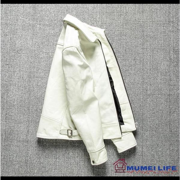 特売！カウハイド ナチュラルレザー シングルライダース レザー