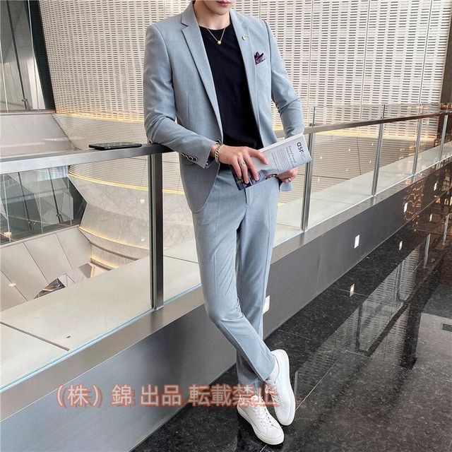 フォーマルスーツ2点セットメンズ結婚式紳士服新作ビジネス披露宴二次会細身ビジネススーツおしゃれ上下セット株式会社錦カジュアルスーツ大きいサイズ