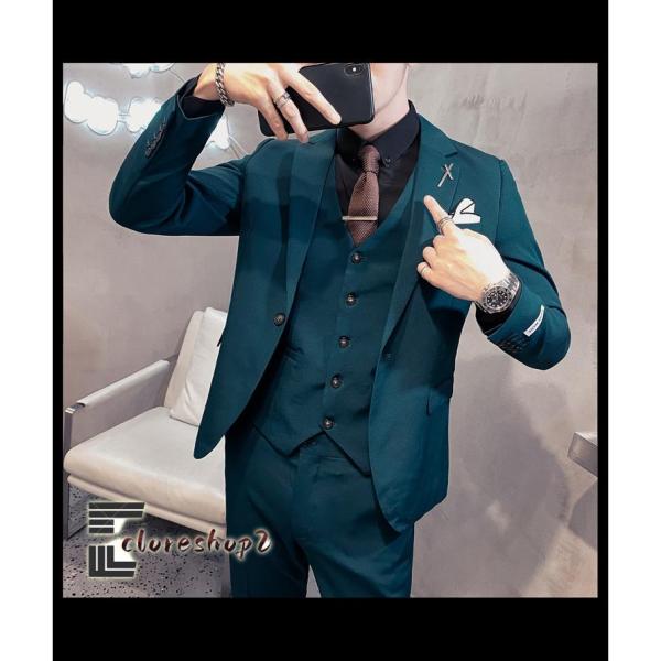 結婚式スーツ メンズスーツ 3ピース スーツセット 紳士服 シングル