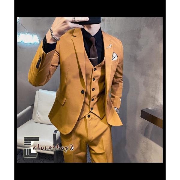 結婚式スーツ メンズスーツ 3ピース スーツセット 紳士服 シングル