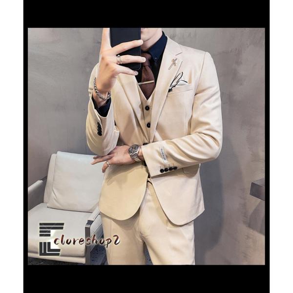 結婚式スーツ メンズスーツ 3ピース スーツセット 紳士服 シングルスーツ 3点セット ジャケット++パンツ 株式会社錦韓国風 ビジネススーツ 上下 冠婚葬祭 通勤 結婚式スーツ メンズスーツ 3ピース スーツセット 紳士服 シングル