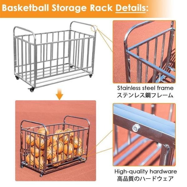 ボール整理カゴボールカゴボールかごボール収納ケージホイール付き大容量ボールカート/スポーツ用品オーガナイザー株式会社錦ガレージスクールの場合ヘビーデ ボール整理カゴボールカゴボールかごボール収納ケージホイール付き大
