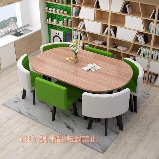 ダイニングテーブルセット6人用掛け?食卓セット ルームとキッチン用、オフィス会議レ 椅子セットホームアパートテーブルシンプル 錦家具 家の装カフェテーブル