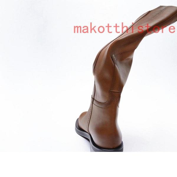 本革 茶色 ロングブーツ 乗馬ブーツ ジョッキーブーツ 39 サイズ25