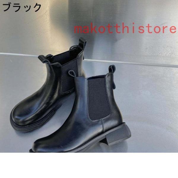 本革 サイドゴアブーツサイドゴアショートブーツ 厚底 レディース