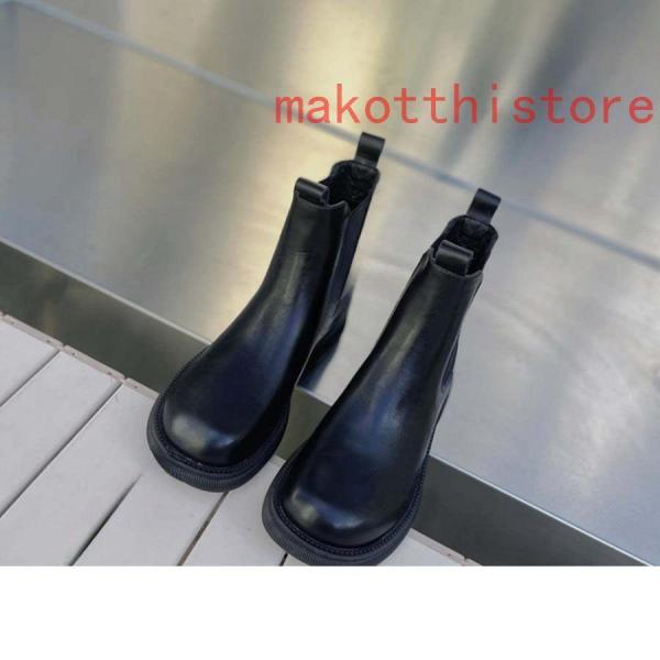 本革 サイドゴアブーツサイドゴアショートブーツ 厚底 レディース