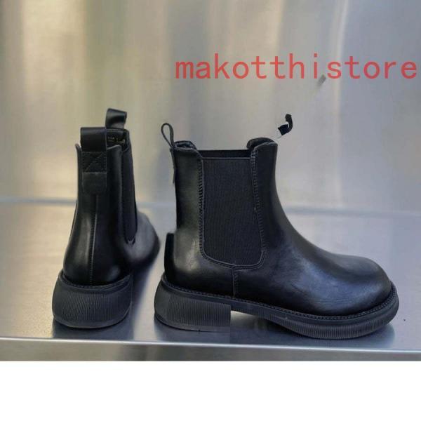 本革 サイドゴアブーツサイドゴアショートブーツ 厚底 レディースラウンドトゥ靴ミドル丈チェルシーブーツ株式会社錦 ベルト飾りスムース 本革 サイドゴアブーツサイドゴアショートブーツ 厚底 レディース