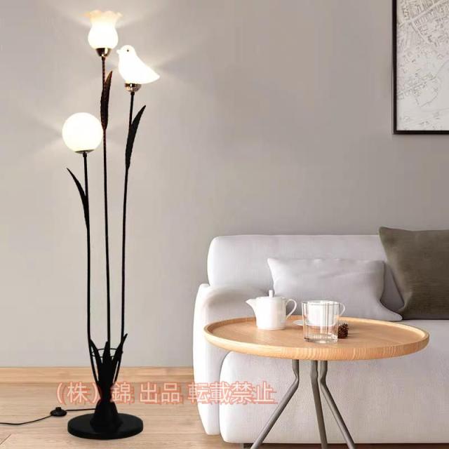 北欧風 フロアスタンドライト 110V-120V スタンドライト LED対応 照明 モダン フロアランプ おしゃれ 装飾的な花や鳥 室内照明 レストラン/寝室/仕事/等に最適 SUSUO 北欧風 調光可能 フロアスタンドライト モダン LED フロアランプ