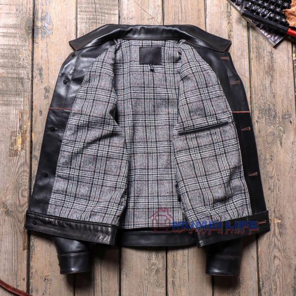 イタリア産ベジタブルタンニン鞣し牛革 メンズ 本革 ジャケット ラペル