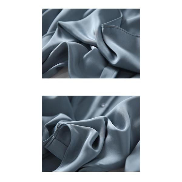 ブラウスシルク立ち襟レディース秋フォーマル長袖インナートップス