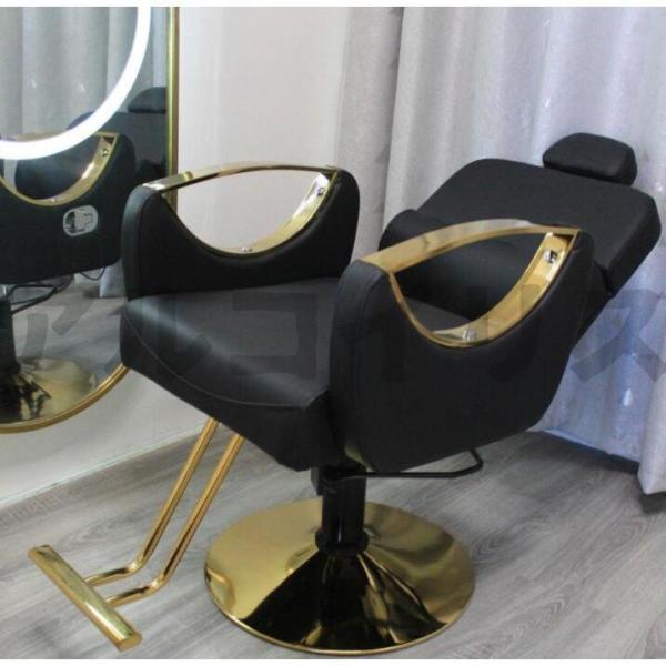 美容室 理容室 リベット打ちサロンチェア アームチェア 椅子 ブラック