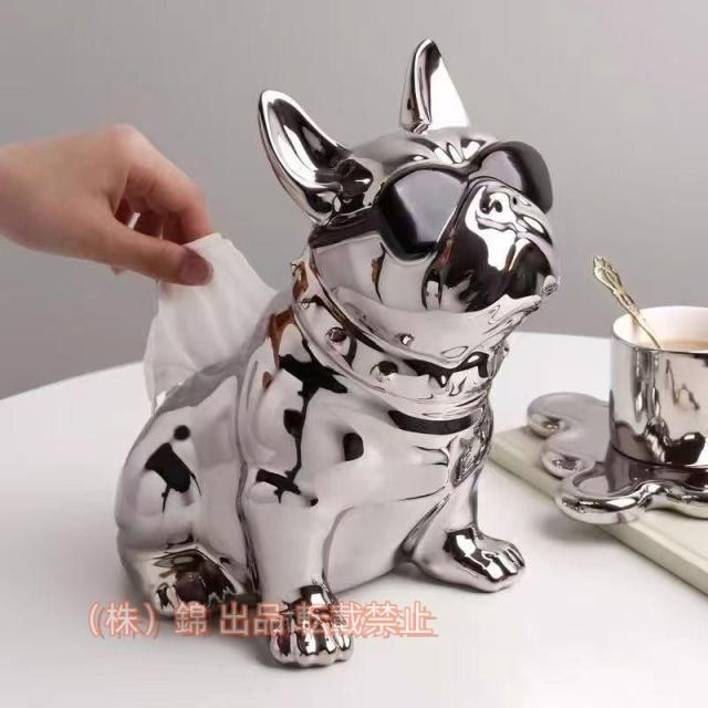 ティッシュケースティッシュスタンド犬のティッシュボックスカバーボックスの戦いの興味深いトイレットペーパーホルダー卓上錦ティッシュトイレットペーパーケ