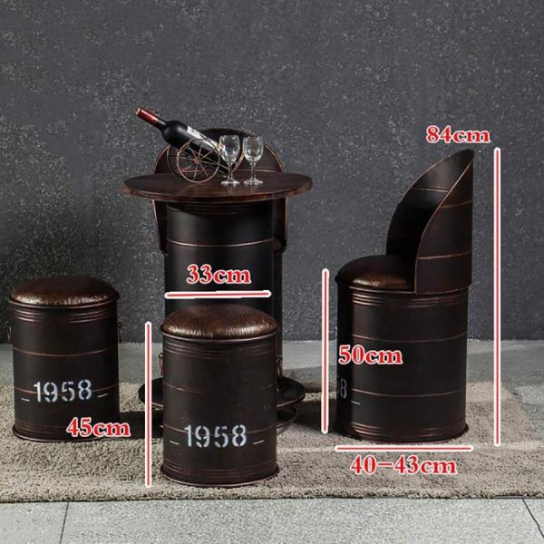 バーレトロスーツヨーロッパのバーテーブルと椅子ドラム缶